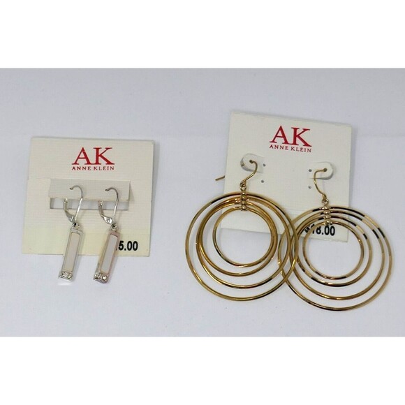 Anne Klein AK Dangle Hoop Earrings - Picture 1 of 8